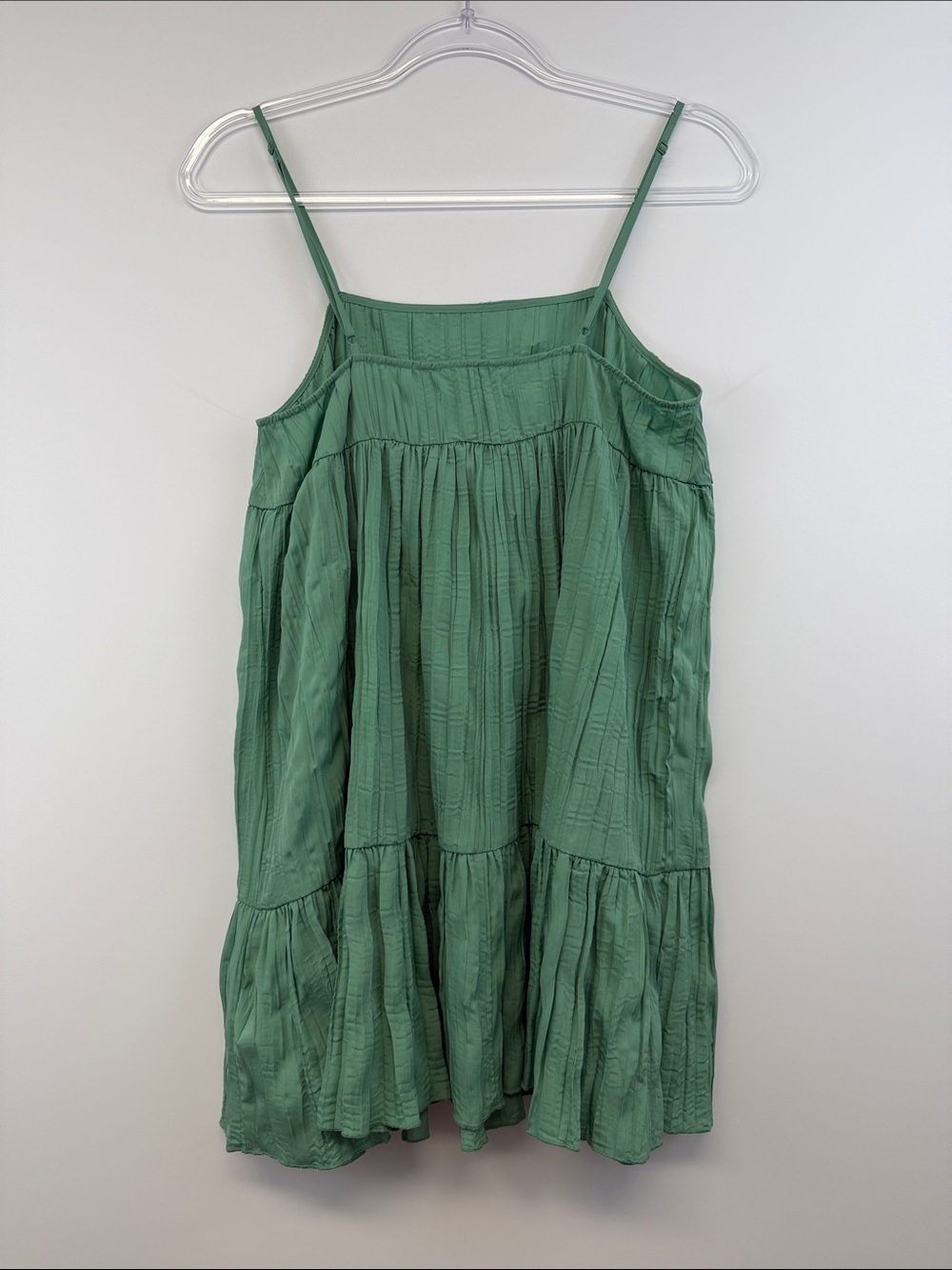 Urban Outfitters Sage Green Pleated Tiered Babydoll Sundress Size S - Picture 6 of 7